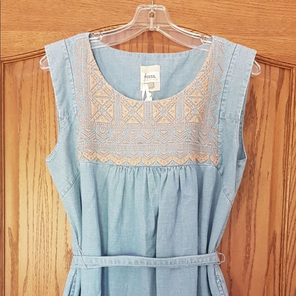 Fossil Denim Dress Meduim NWT - Picture 2 of 4